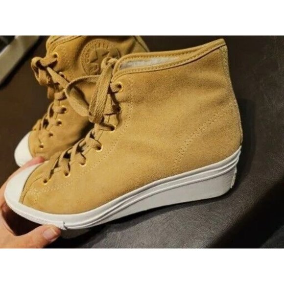 Rare Immaculate SIZE 6 Preloved high heel Converse AllStar Suede thin fur lining - Picture 12 of 16